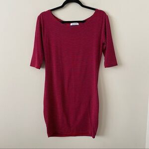 Azalea - Navy/Red Stripe Bodycon Mini Dress